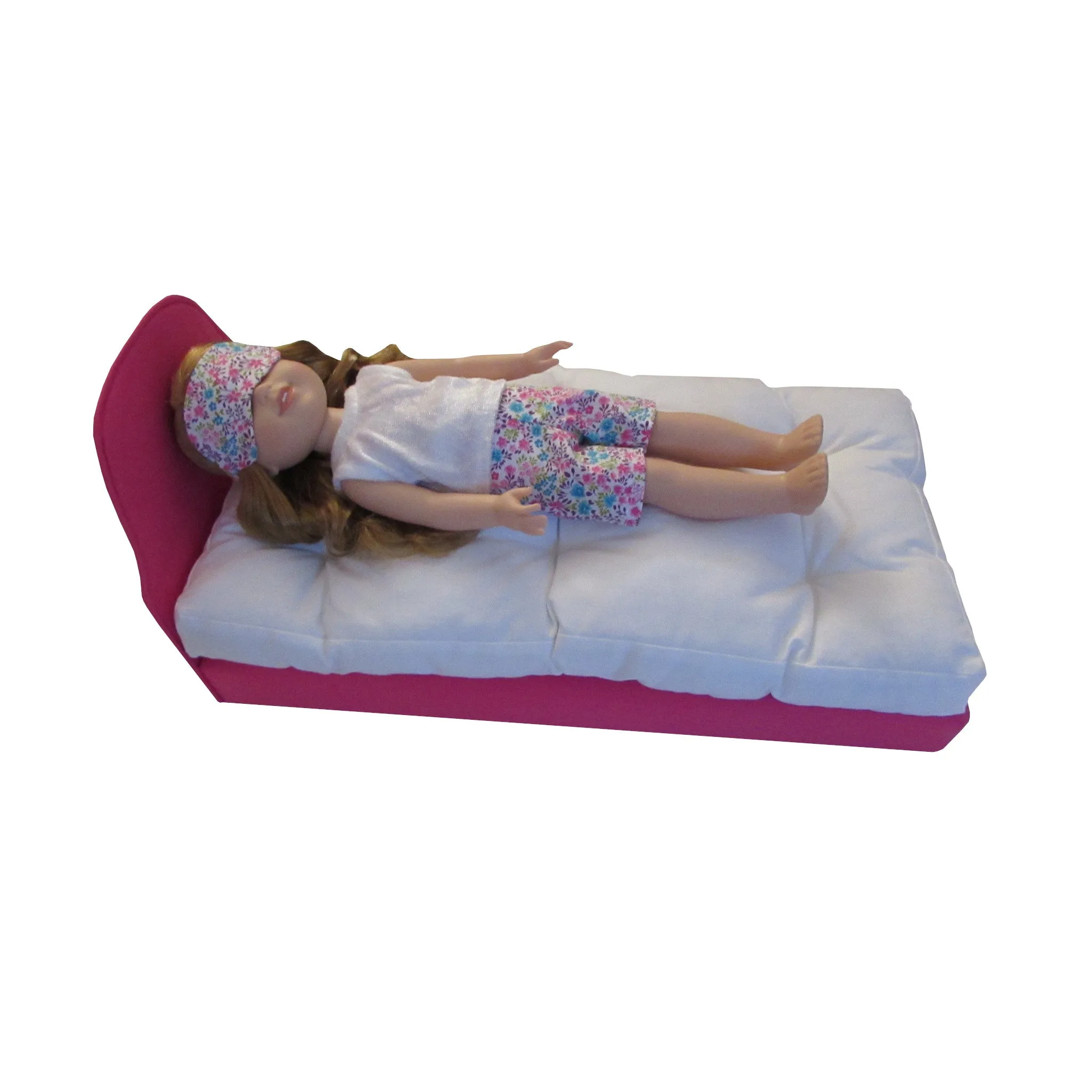 Pink Turquoise Floral Doll Sleep Mask for 14 1/2-inch dolls