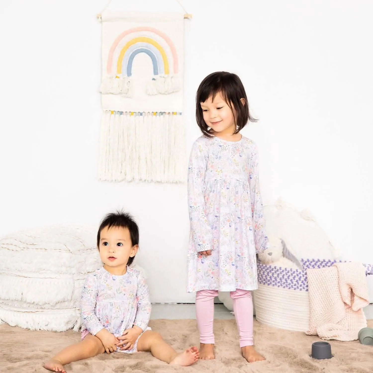 pixie pines modal magnetic toddler dress with legging - re-loved