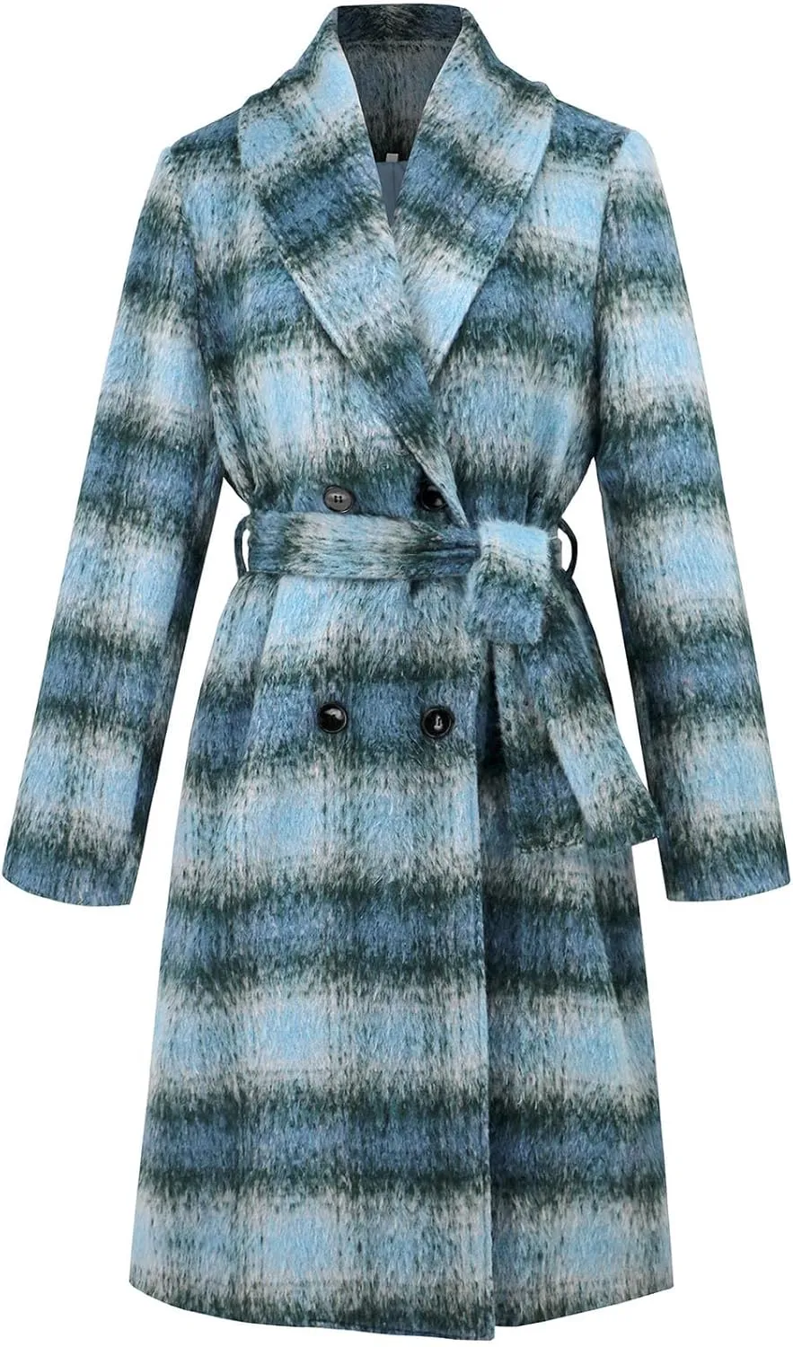 Plaid Cardigans for Women Buffalo Plaid Long Plaid Shirt Coat Tartan Shacket Open Front Sweater Cardigan with Pockets