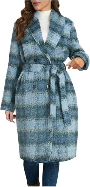 Plaid Cardigans for Women Buffalo Plaid Long Plaid Shirt Coat Tartan Shacket Open Front Sweater Cardigan with Pockets
