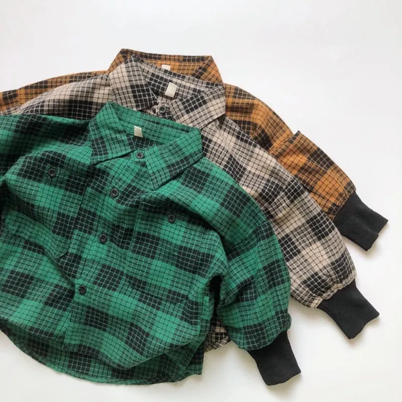Plaid Long-Sleeved Shirt