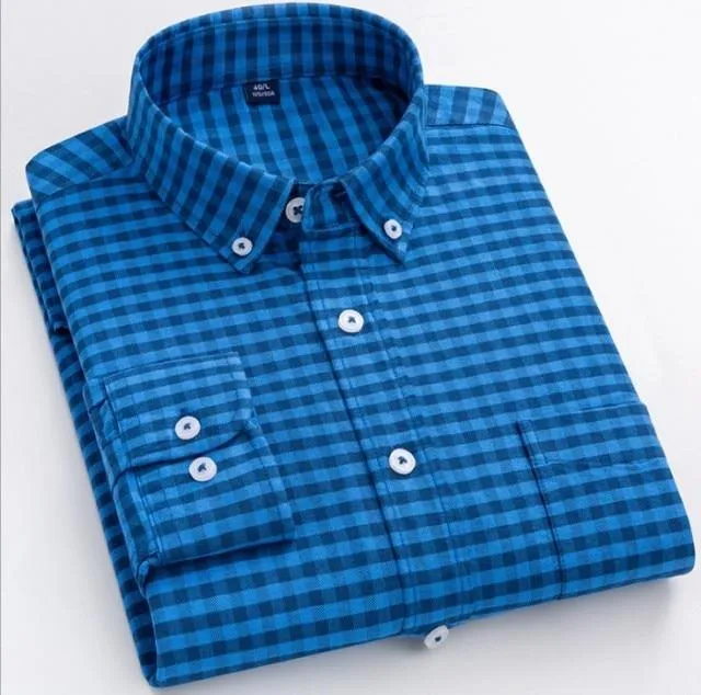 Plaid Oxford Long Sleeve Check Patterned Shirts