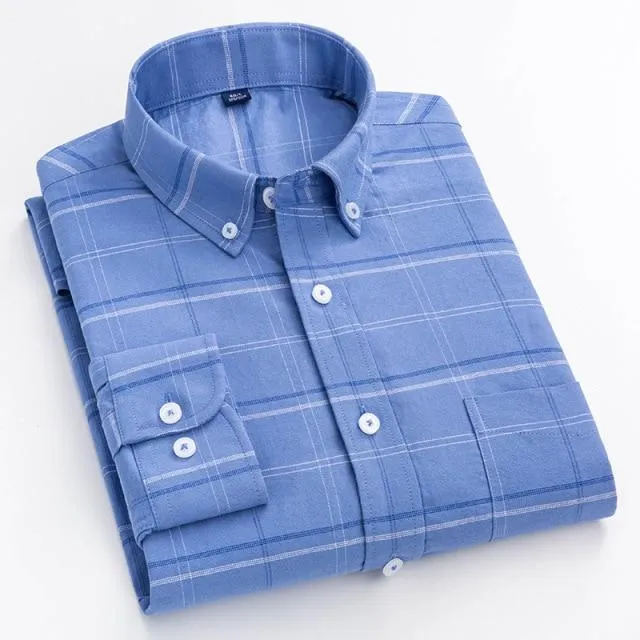 Plaid Oxford Long Sleeve Check Patterned Shirts