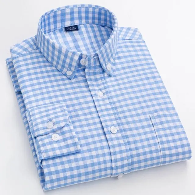 Plaid Oxford Long Sleeve Check Patterned Shirts