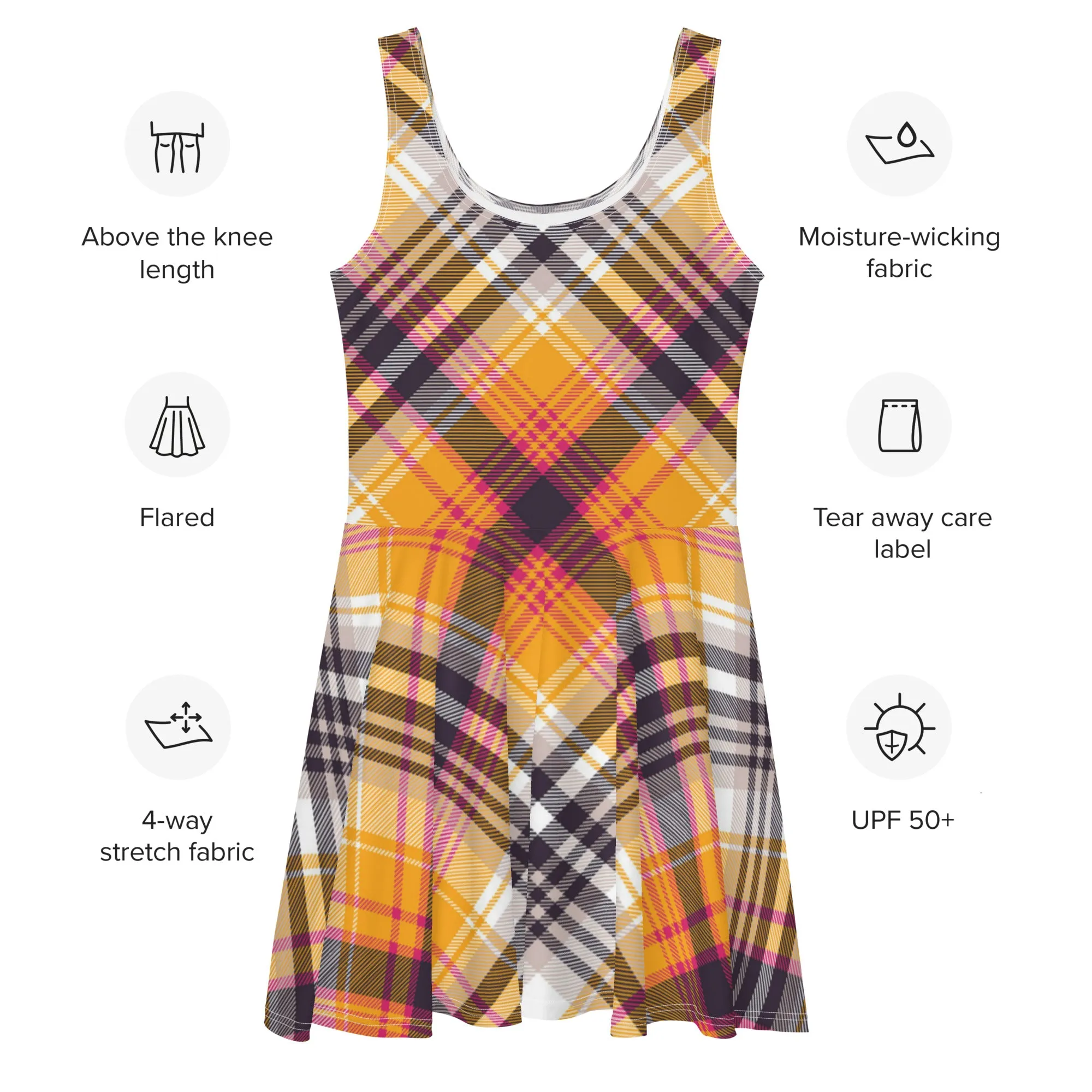 Plaid Sleeveless Skater Dress, lioness-love