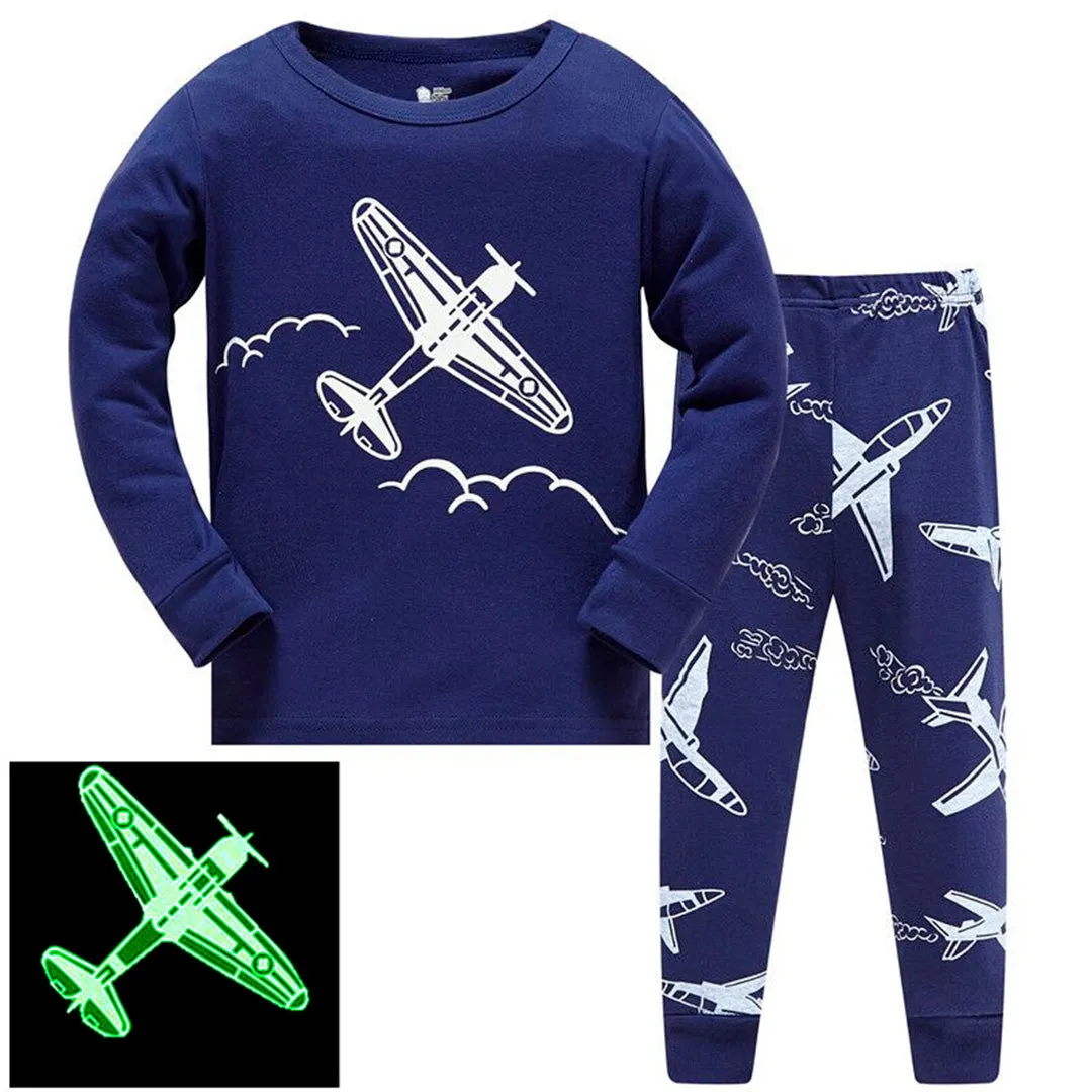 Plane Glow in the Dark pajama set