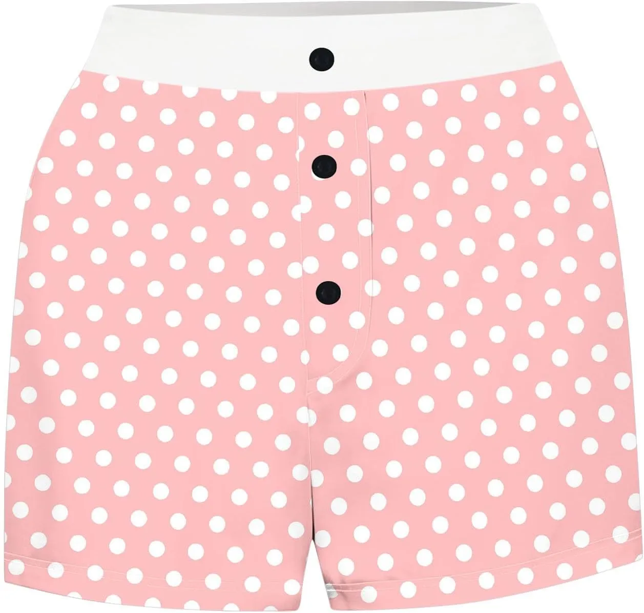 Ploka Dots Boxer Shorts for Women Summer Patchwork High Waisted Sleepwear Pajama Bottoms Lounge Vacation Beach Shorts