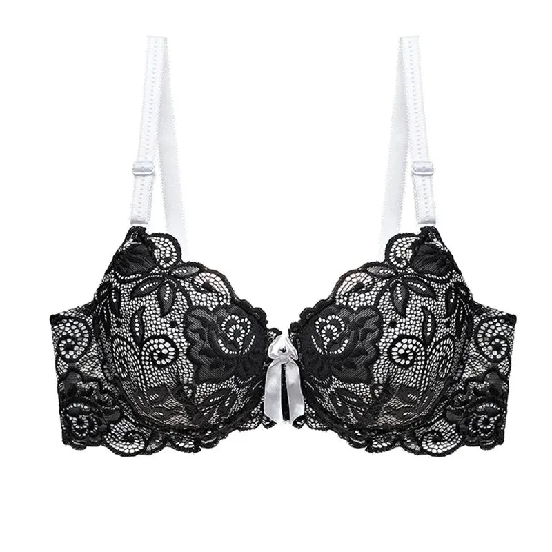 Plus Size Pink Lace Bra & Thong Set for Women – Sexy, Breathable, Adjustable Lingerie Set