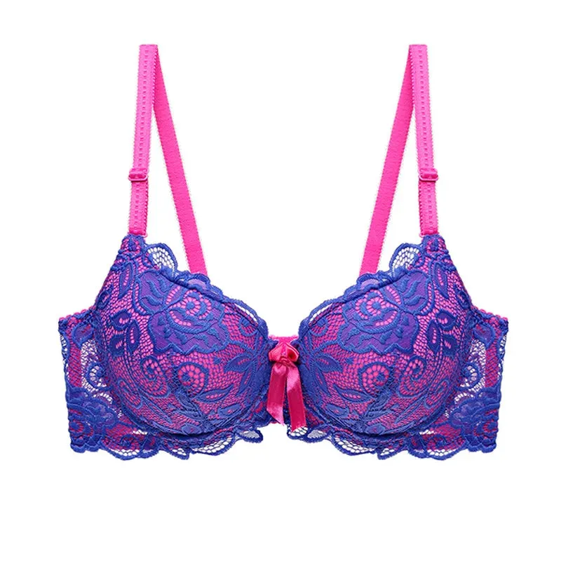Plus Size Pink Lace Bra & Thong Set for Women – Sexy, Breathable, Adjustable Lingerie Set