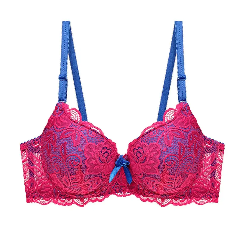 Plus Size Pink Lace Bra & Thong Set for Women – Sexy, Breathable, Adjustable Lingerie Set