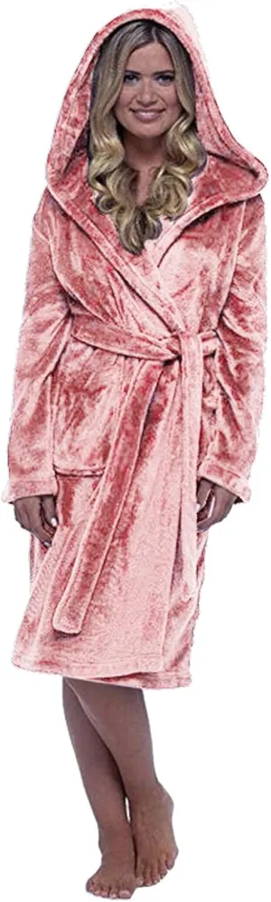 Plush Fleece Hooded Bathrobe Ear Hooded Flannel Bathrobe Soft And Warm Double-Faced Velvet Pajamas Casual Loungewear