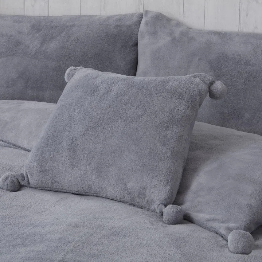 Pom Pom Fleece Cushion Cover