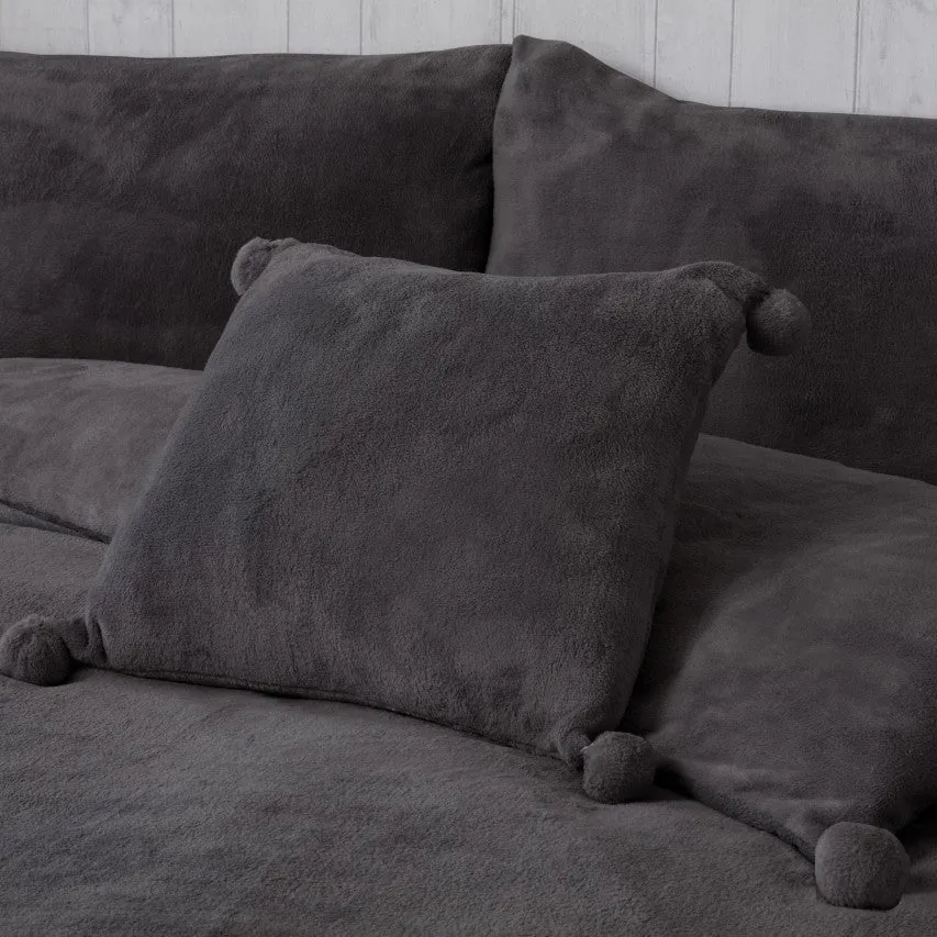 Pom Pom Fleece Cushion Cover