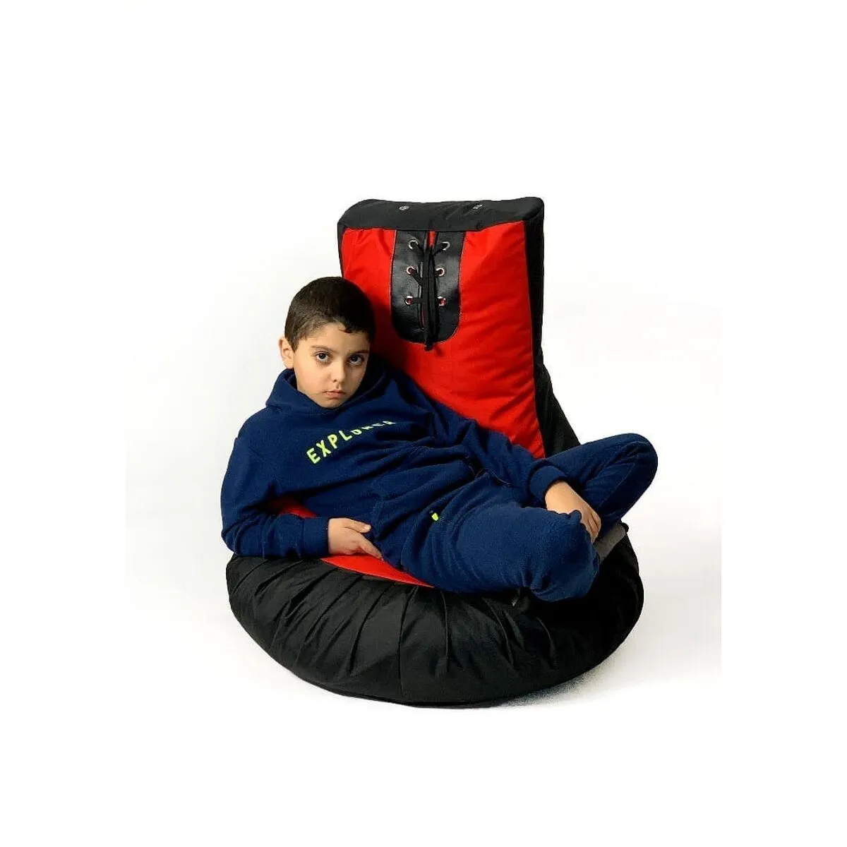 Pouffe GO GIFT Black Red Oxford Boxing gloves