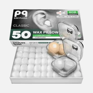 PQ Wax Ear Plugs, Classic, 50 Wax Pillows