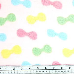 Printed Coral Fleece Fabric, Bowknots- Width 155cm