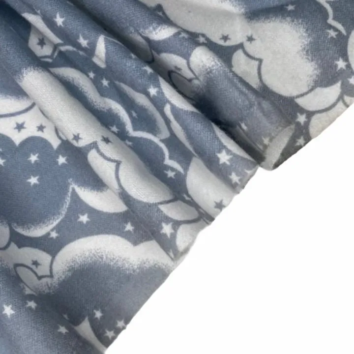 Printed Cotton Flannel - Night Sky - White/Grey