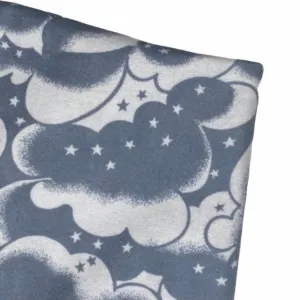 Printed Cotton Flannel - Night Sky - White/Grey