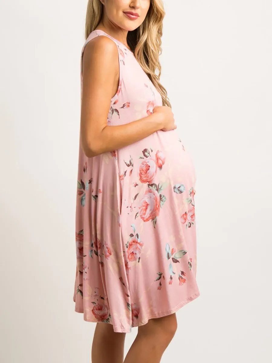 Printed Loose Maternity Dress