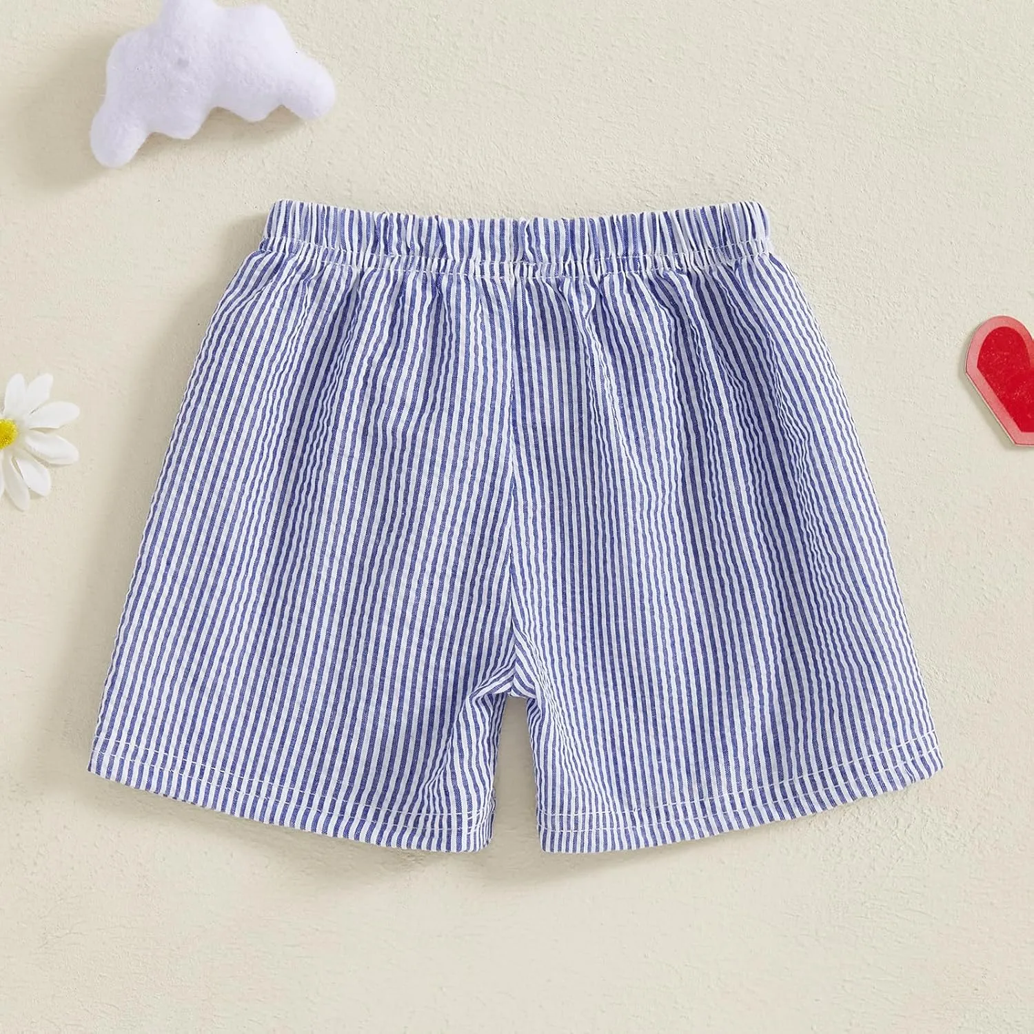 Qiylii Toddler Baby Girls Boys Summer Shorts Bubble Cotton Stripe Beach Short Pants Elastic Waist Casual Shorts