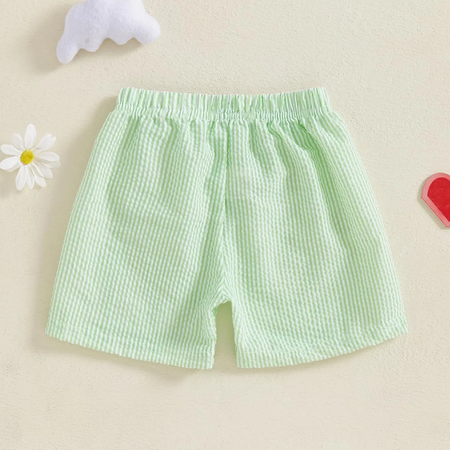 Qiylii Toddler Baby Girls Boys Summer Shorts Bubble Cotton Stripe Beach Short Pants Elastic Waist Casual Shorts