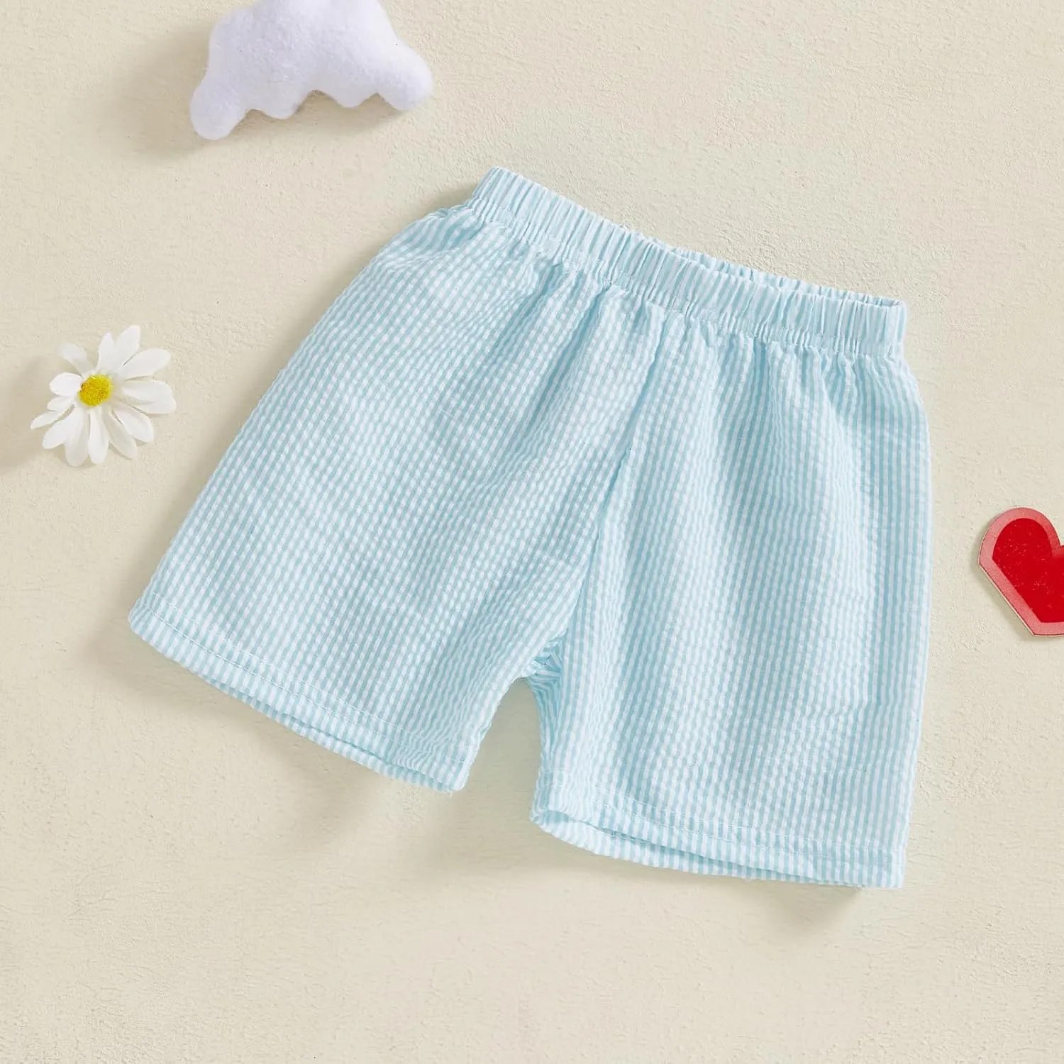Qiylii Toddler Baby Girls Boys Summer Shorts Bubble Cotton Stripe Beach Short Pants Elastic Waist Casual Shorts