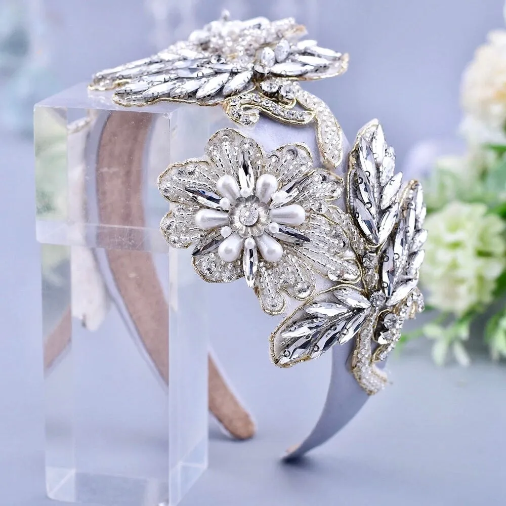 "Araceli" - Pearl and Crystal Bridal Headband