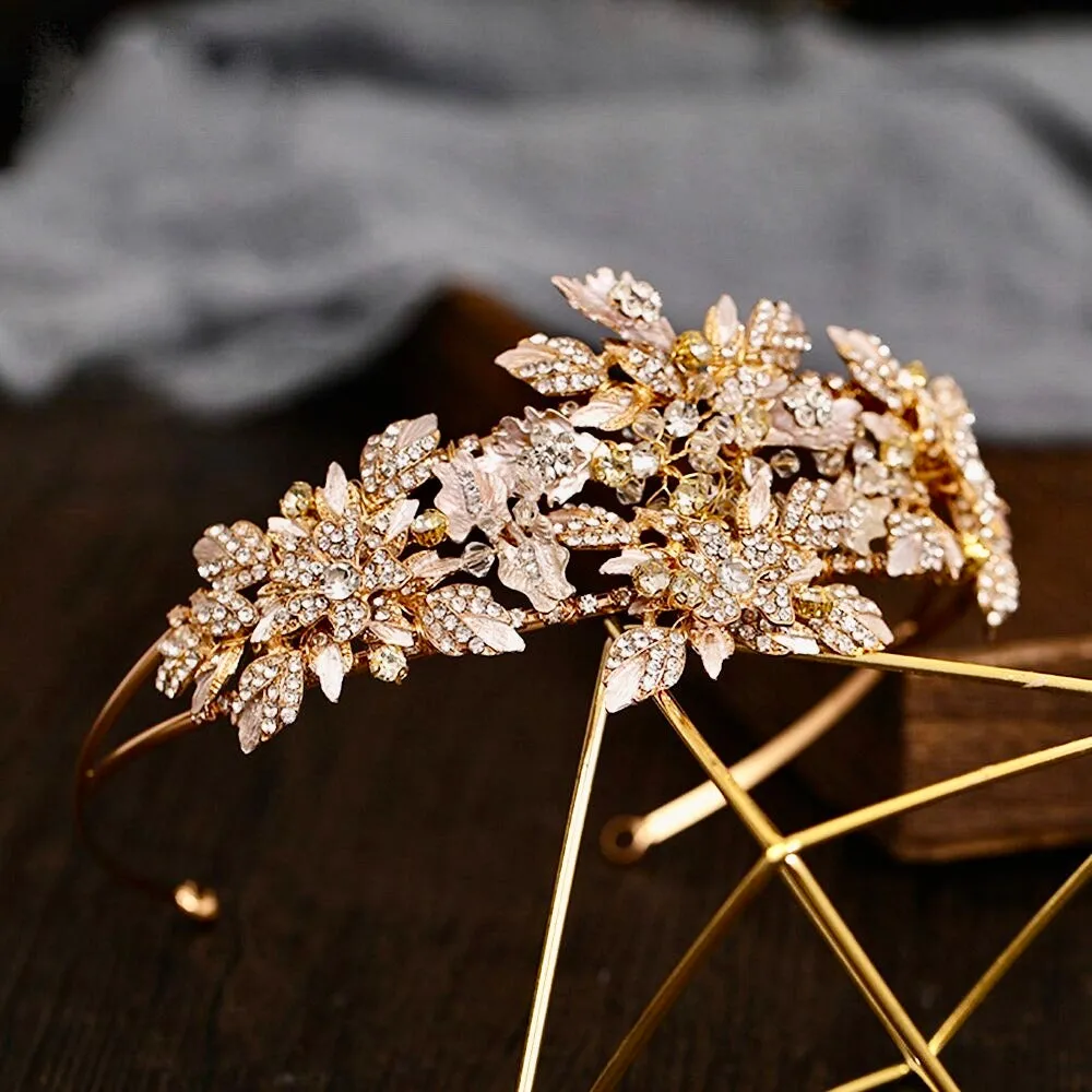 "Sybil" - Gold Crystal Bridal Headdress