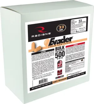 Radians Evader Foam Uncorded Earplug Dispenser Refill - 500 Pair