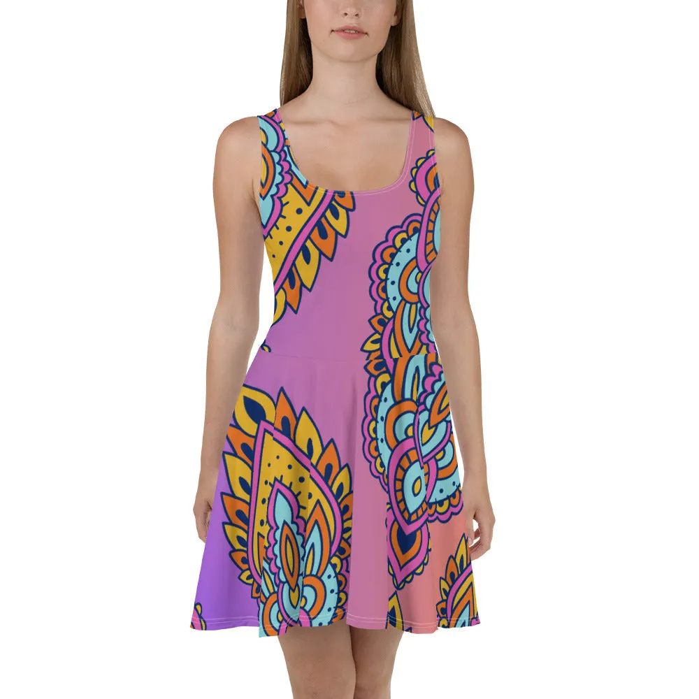 Radiant Jewels Colorful Summer Skater Dress, lioness-love