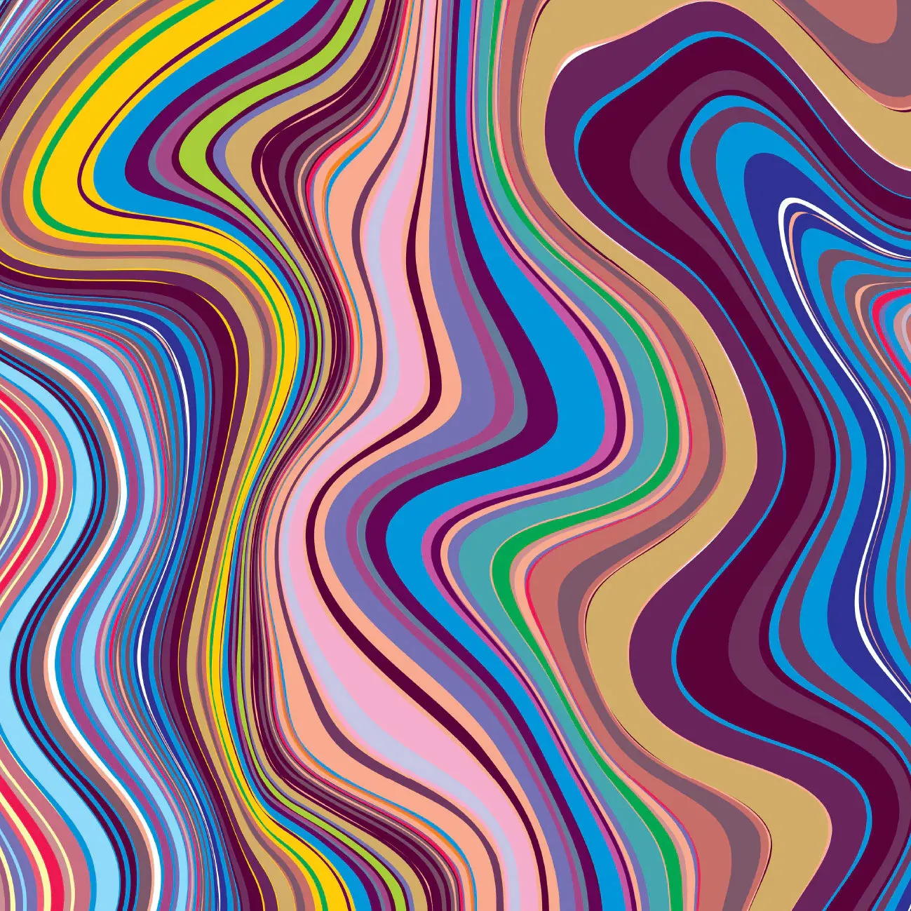 Rainbow Silk Tunic - Blue