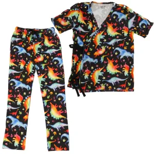 Rainbowsaurus Kimono Gown and Pants Pajamas Set [FINAL SALE]