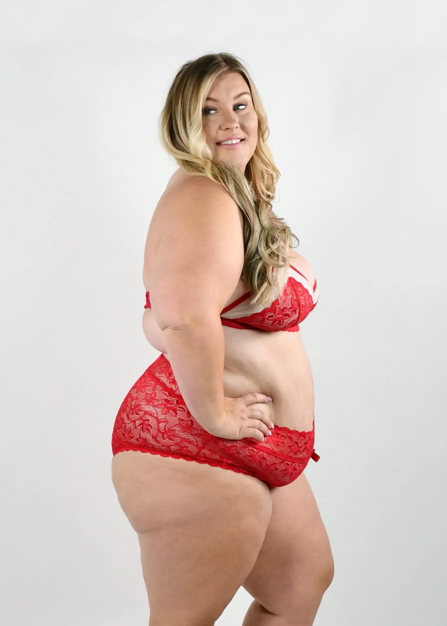 RED BRALETTE SET with ROBE