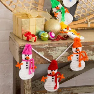 Red Heart Crochet Snowman Garland
