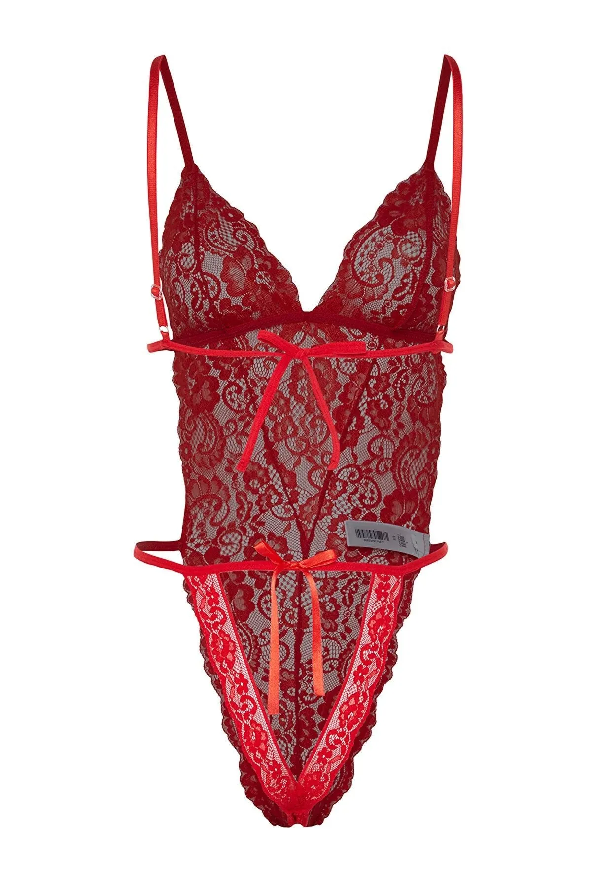 Red Lace Stud Knitted Body