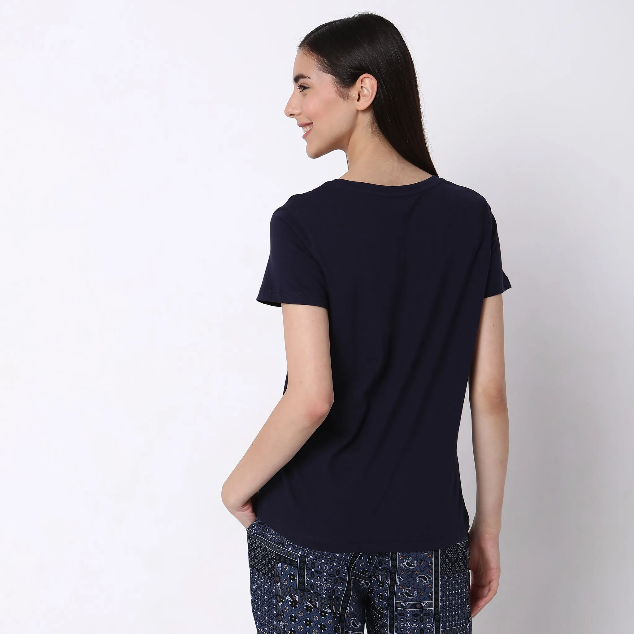 Regular Fit Graphic Sleepwear Lounge Top