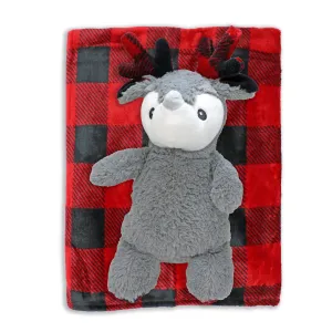 Reindeer Plush Toy with Blanket Set