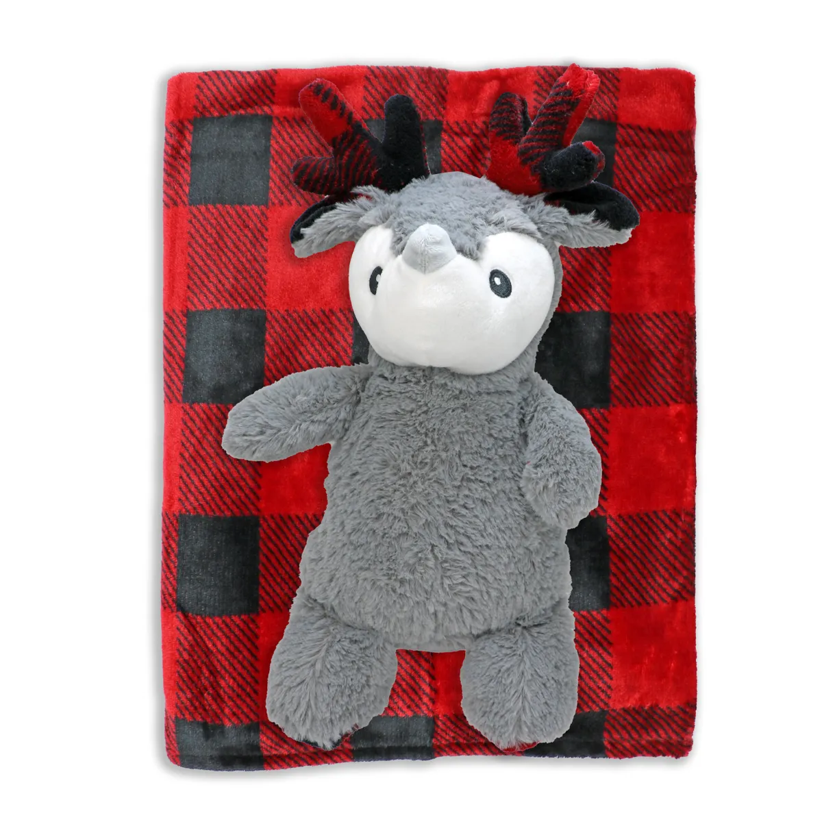 Reindeer Plush Toy with Blanket Set