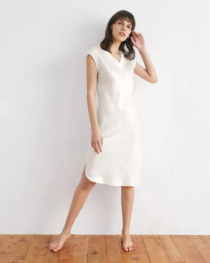 Relaxed Fit Night Gown Ivory