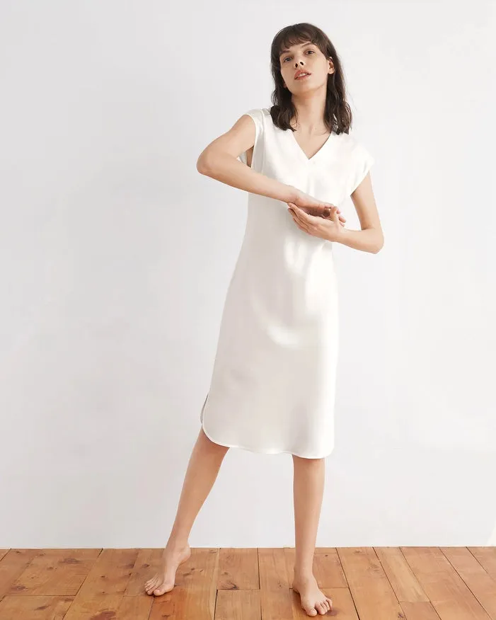 Relaxed Fit Night Gown Ivory
