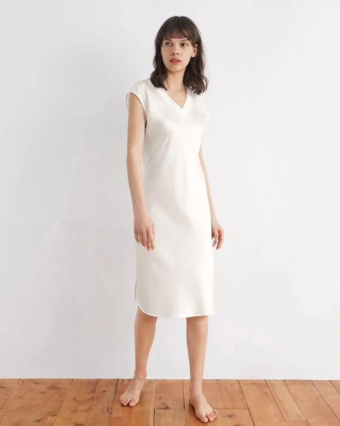 Relaxed Fit Night Gown Ivory