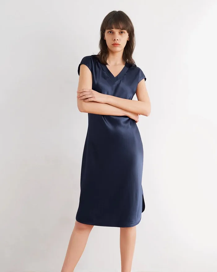 Relaxed Fit Night Gown Navy Blue