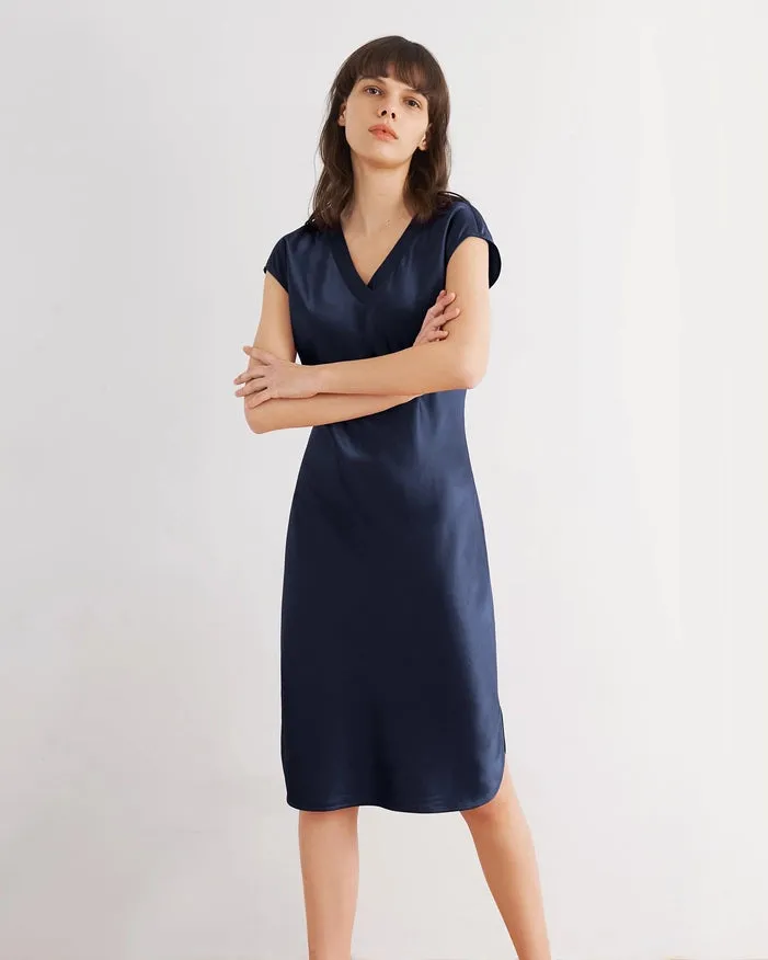 Relaxed Fit Night Gown Navy Blue