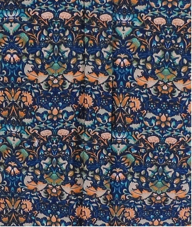 Relco Mens Blue Retro Floral Short Sleeved Shirt