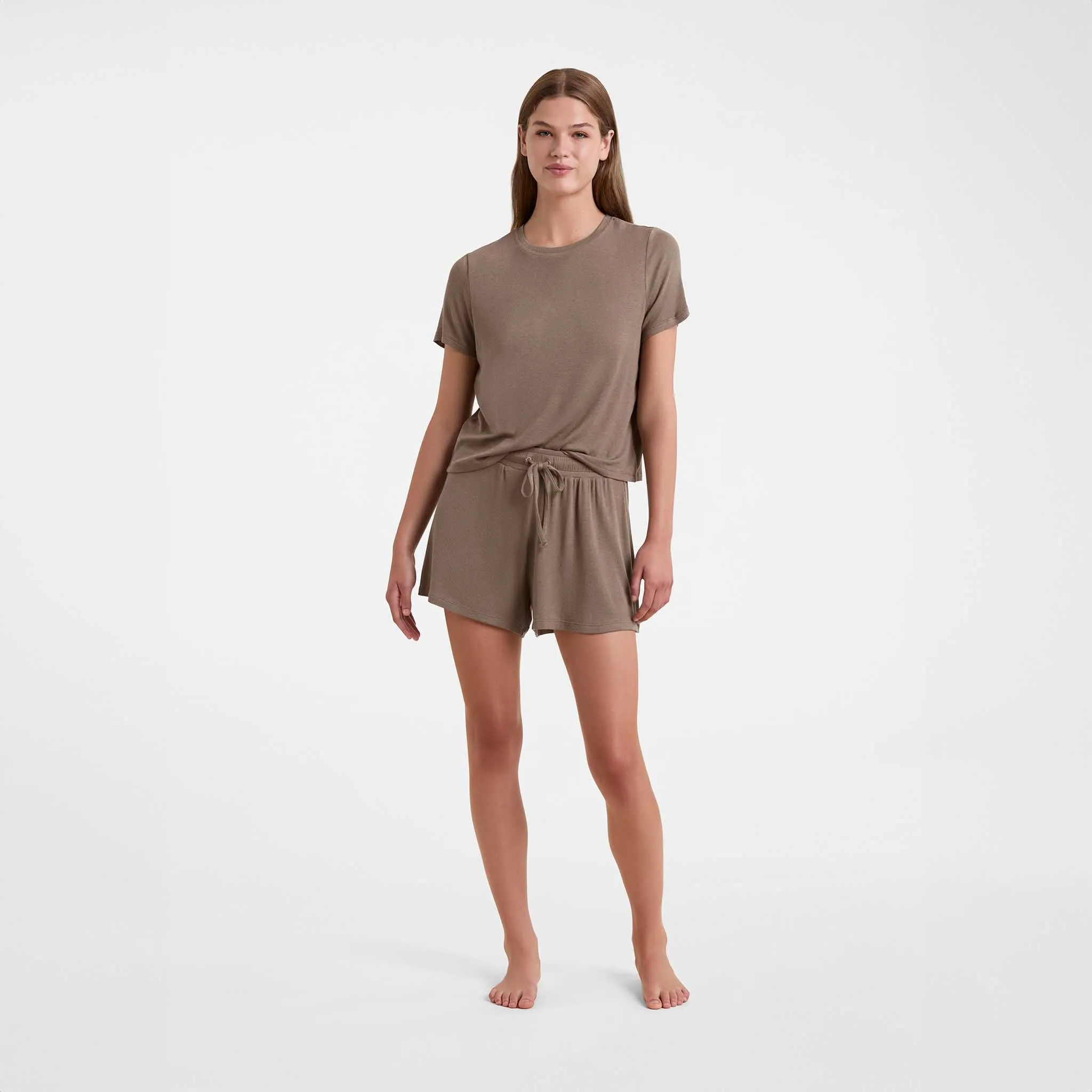 Ribbed Pajama Short Set | Mocha