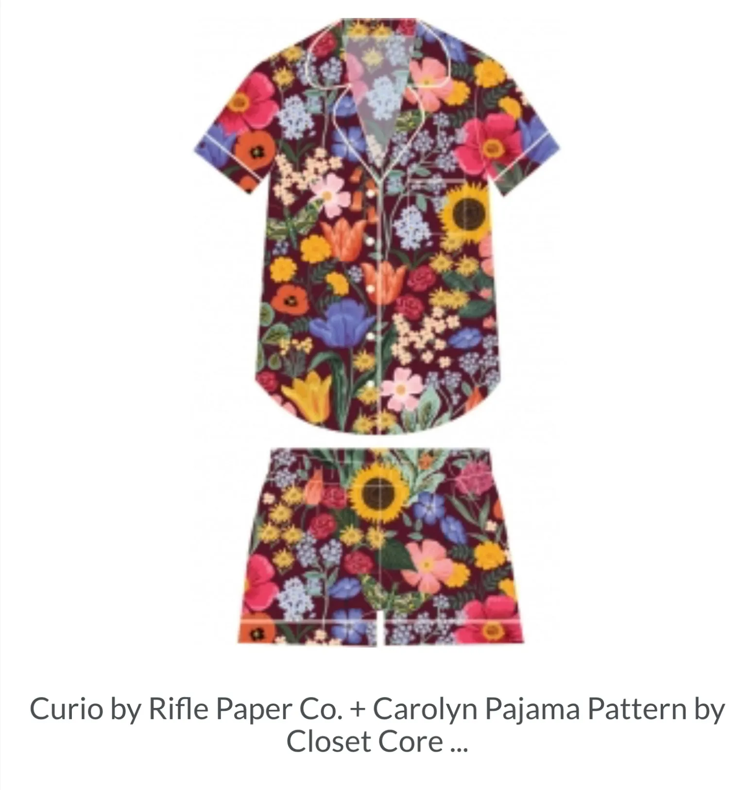 Rifle Paper Co - Blossom Burgundy Cotton from Curio Garden