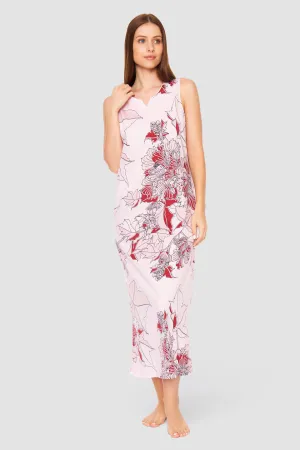 Rosch Modern Bloom Cotton Sleeveless Nightgown Lounger