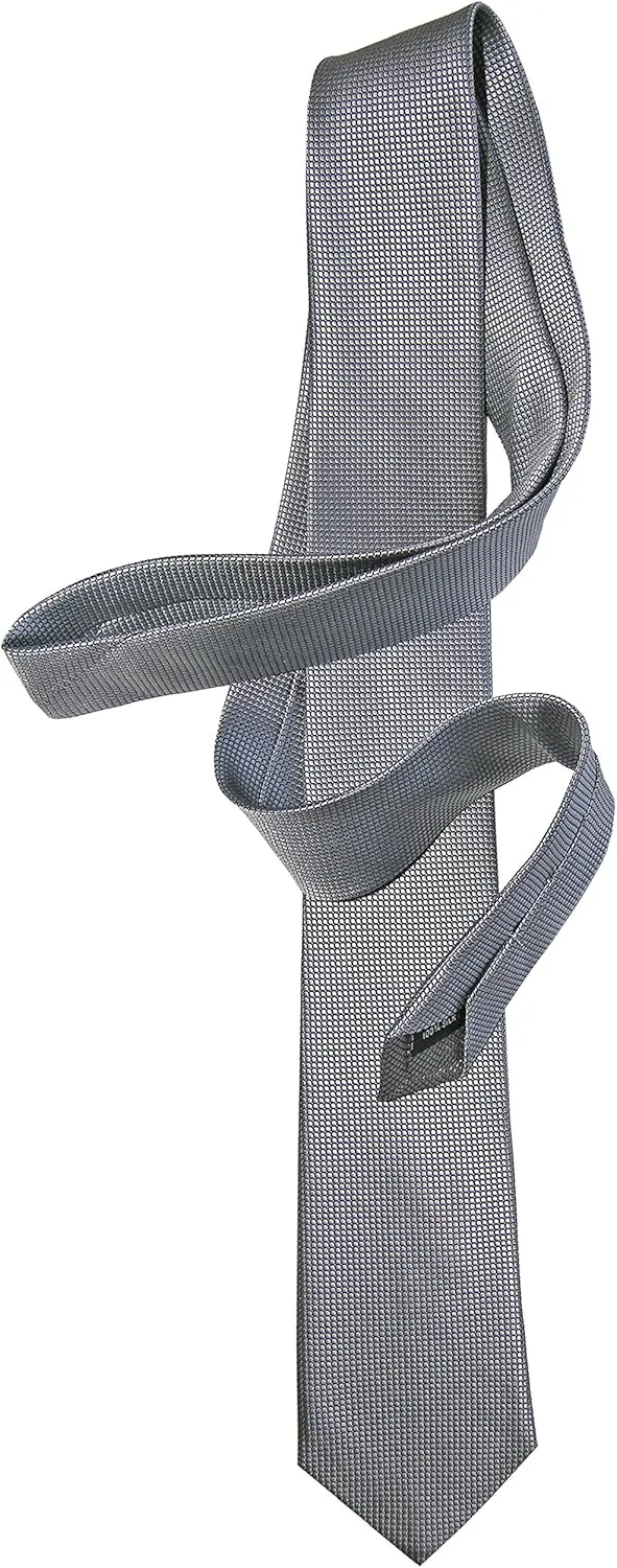 Royal Silk - Fab Skinny Silk Tie - GREY - Premium Silk Jacquard - 100% Silk