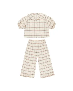 Ruffle Pajamas Holiday Plaid