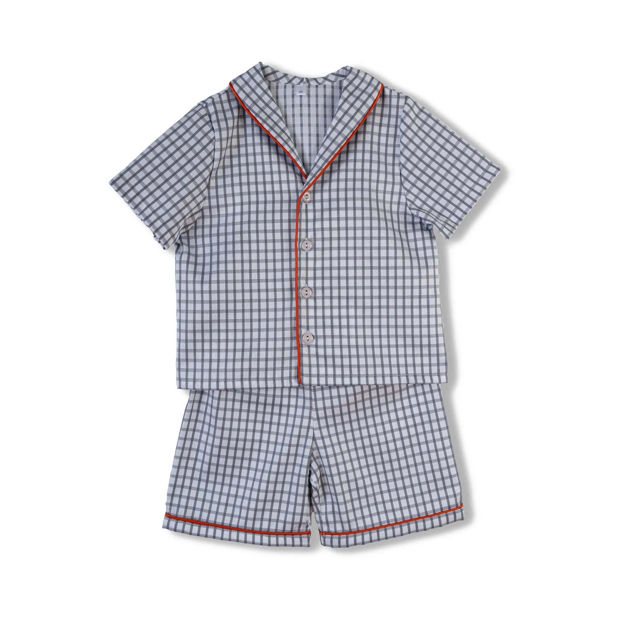 SAMUEL BOYS’ COTTON PYJAMA SET GREY CHECKS
